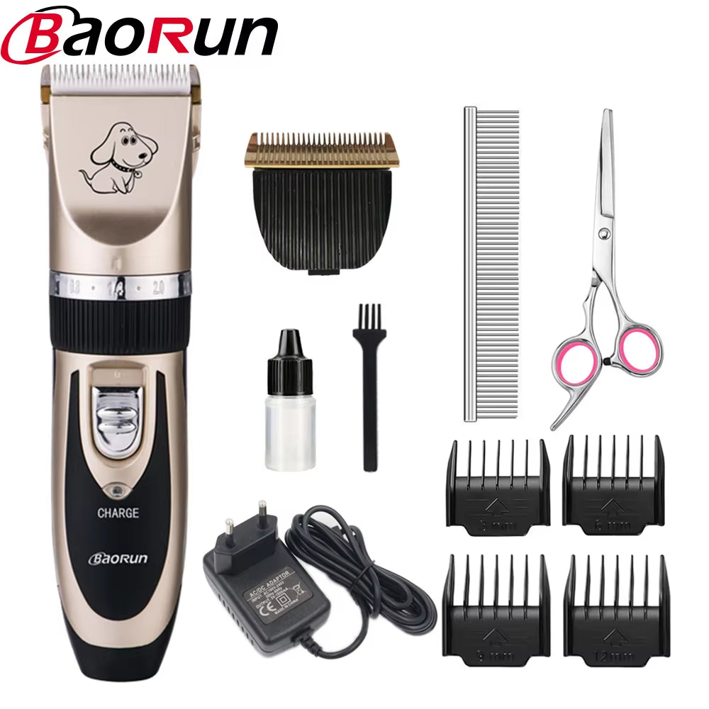 Baorun Professional Pet Dog Hair Trimmer Animal Grooming Clippers Cat Cutter Machine Shaver Electric Scissor Clipper 110-240V AC