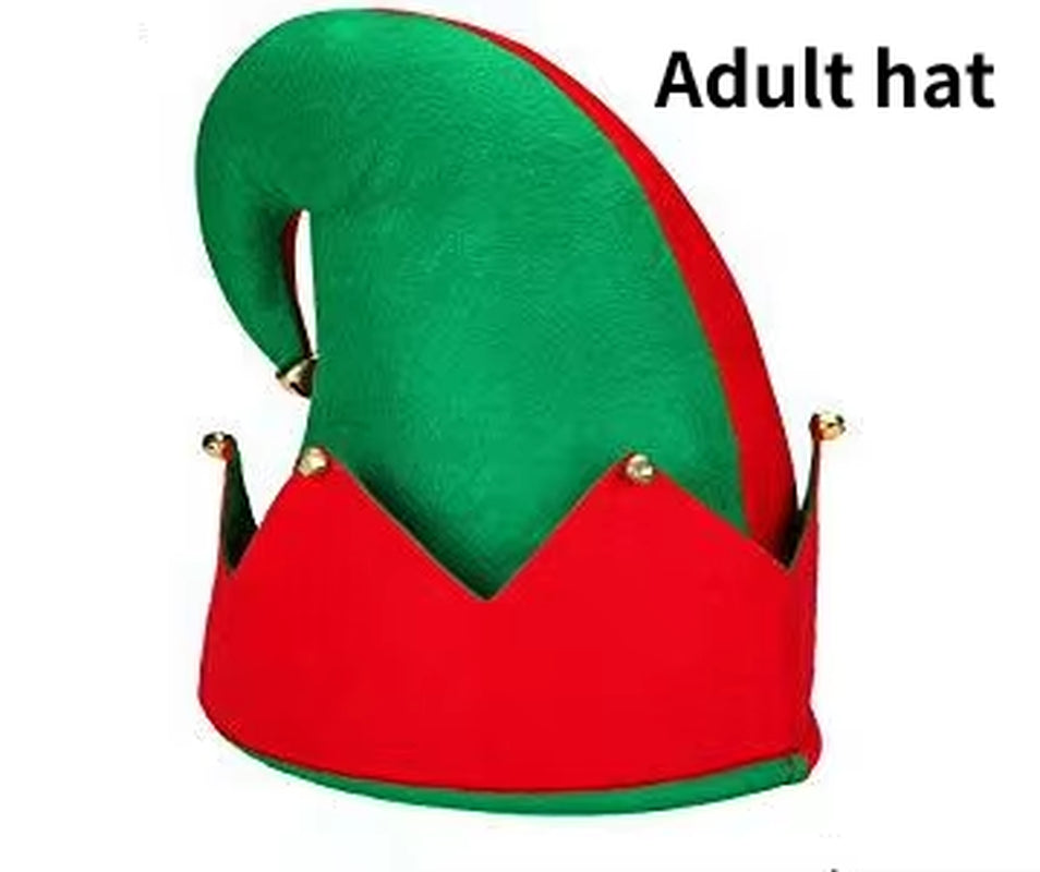 Adult Child Wearable Elf Boots Candy Socks Prom Elf Shoes Christmas Party Hat Red Green Fancydress Costume Accessory for Kids