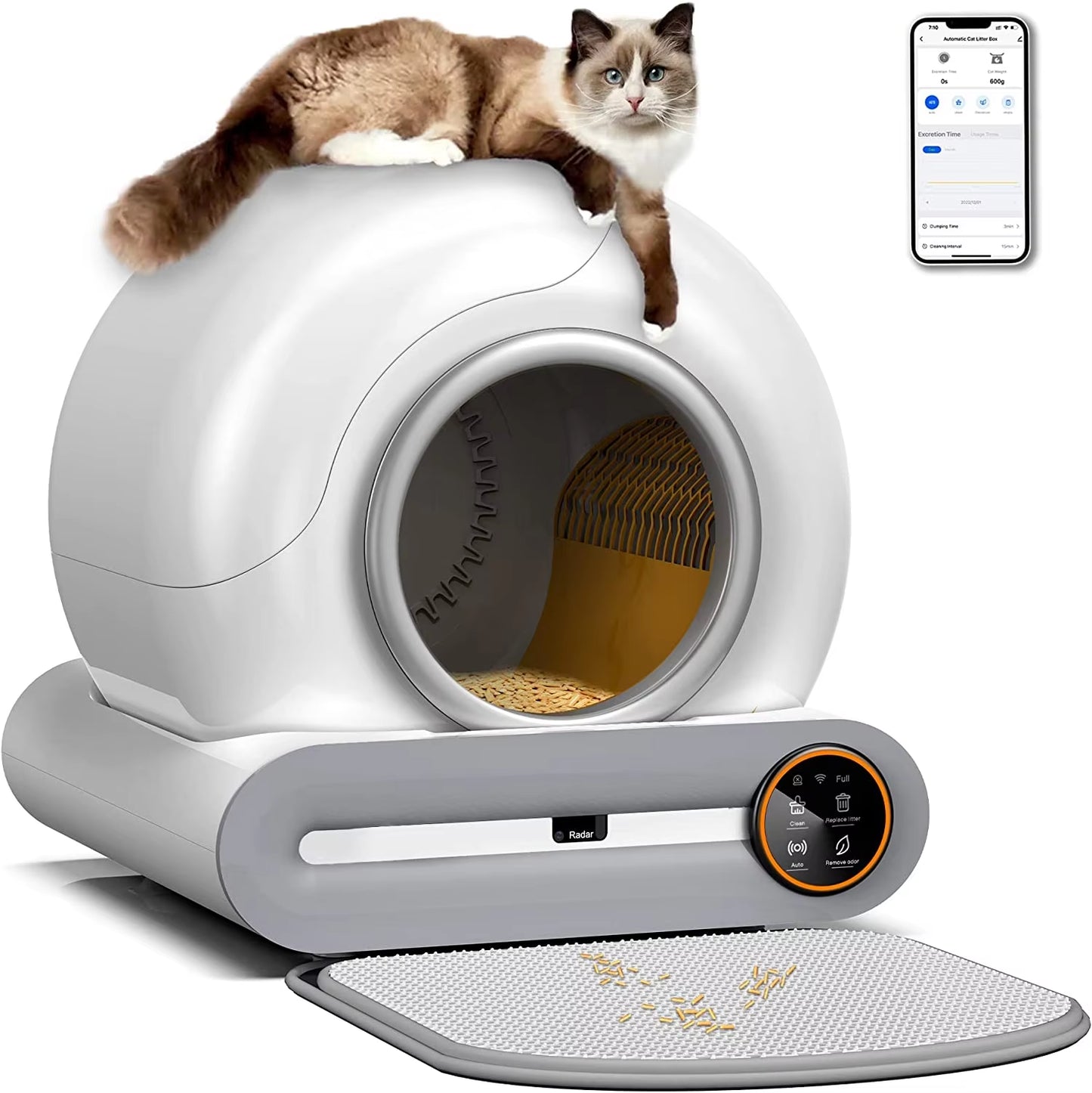 Smart Self Cleaning Cat Litter Box Automatic Cleaning Cat Toilet App Control Lonic Deodorizer Cat Litter Tray Arenero Gato