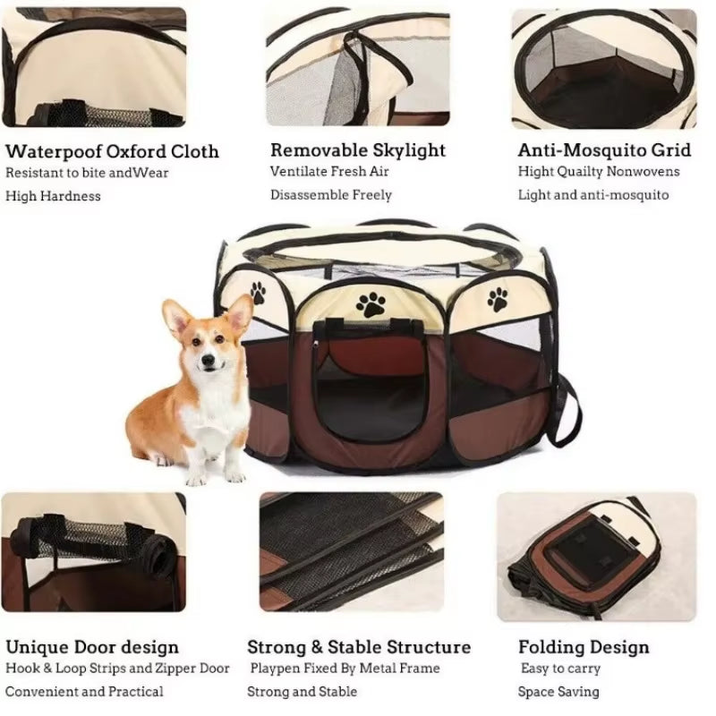 Portable Outdoor Kennels Fences Pet Tent Houses for Large Small Dogs Foldable Indoor Playpen Puppy Cats Pet Cage Delivery Room